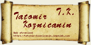 Tatomir Kozničanin vizit kartica